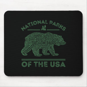 National Parks Bear Hiking Travel Camping Outdoors Mouse Pad