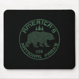 National Parks Bear Hiking Travel Camping Outdoors Mouse Pad