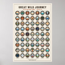 National Parks Checklist Poster – Cream