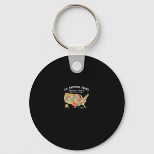 National Parks Hoodie Map Camping Women Men Hiking Key Ring
