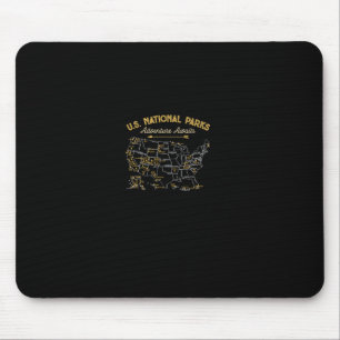 National Parks Hoodie Map Camping Women Men Hiking Mouse Pad
