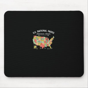 National Parks Hoodie Map Camping Women Men Hiking Mouse Pad