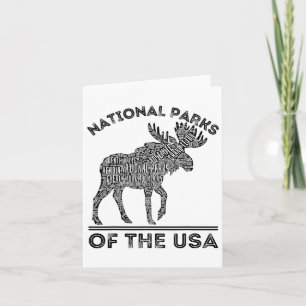 National Parks Moose Hiking Travel Camping Outdoor Card