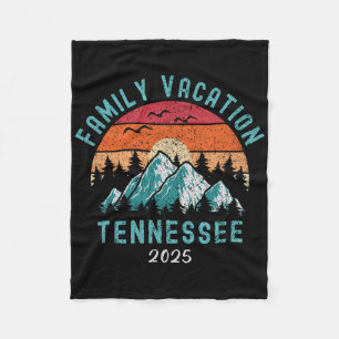 National Parks Mountains Family Vacation 2025 Tenn Fleece Blanket