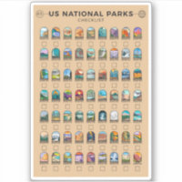 National Parks of The United States List Vintage