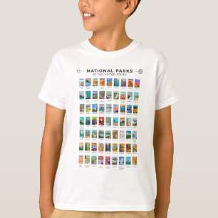 National Parks of The United States List Vintage T-Shirt