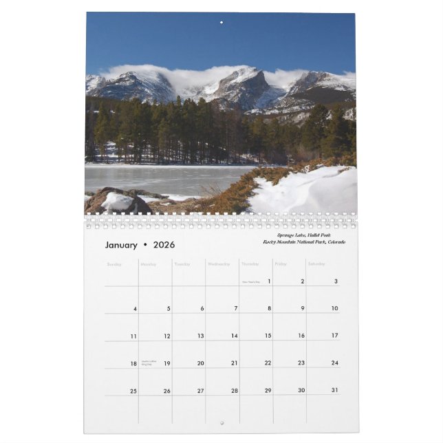 National Parks of the USA Calendar (Jan 2026)