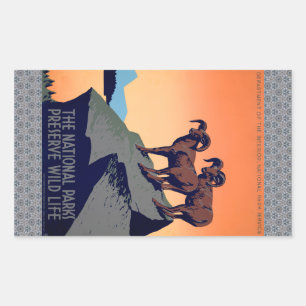National Parks Rectangular Sticker
