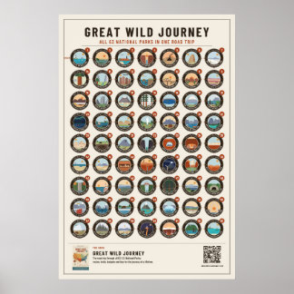 National Parks Road Trip Poster – Cream