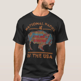 National Parks Usa Buffalo Travel Outdoors Hiking T-Shirt