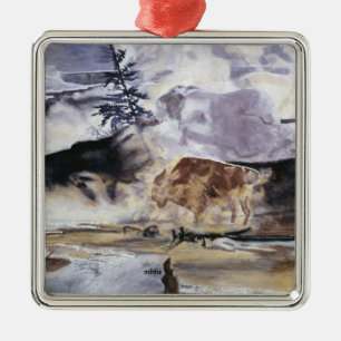 National Parks: Yellowstone Buffalo Metal Ornament