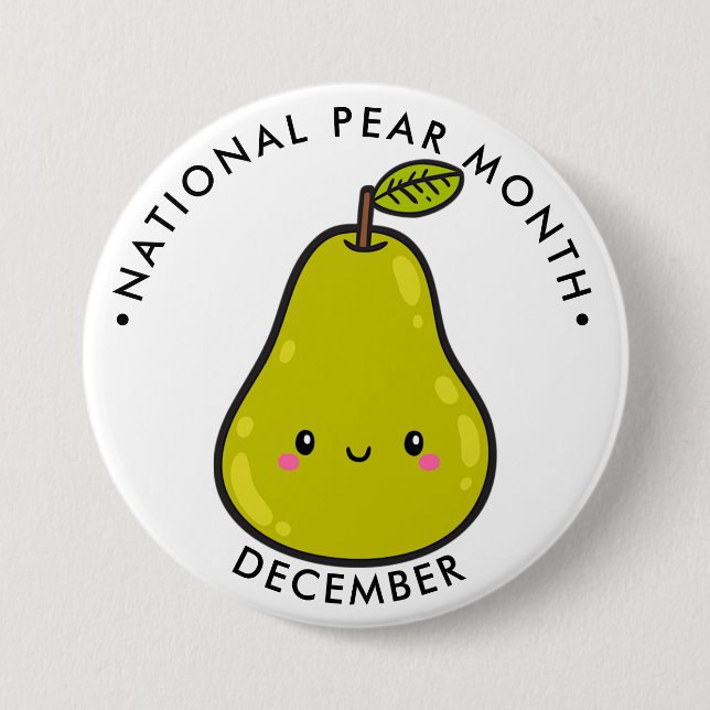 National Pear Month 7.5 Cm Round Badge (Front)