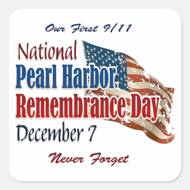 National Pearl Harbour Day Square Sticker (Front)