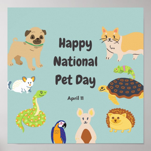 National Pet Day April 11 Poster (Front)