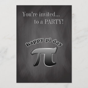 National Pi Day Chalkboard   Pi Symbol March 14 Invitation