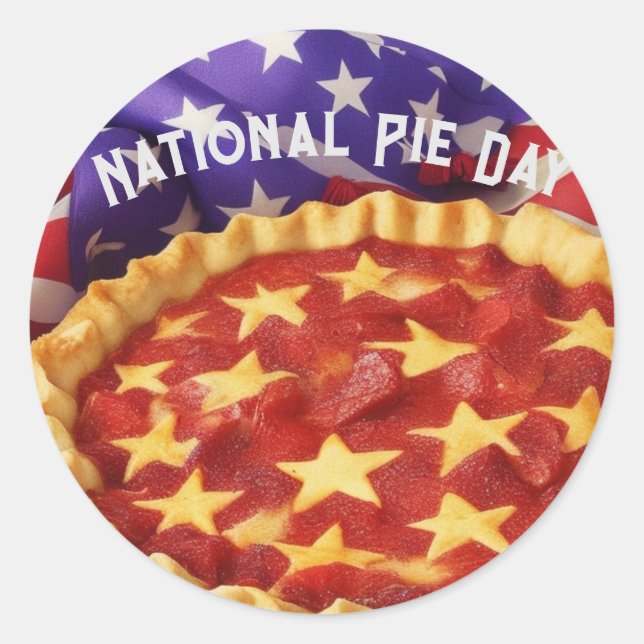National Pie Day Classic Round Sticker (Front)