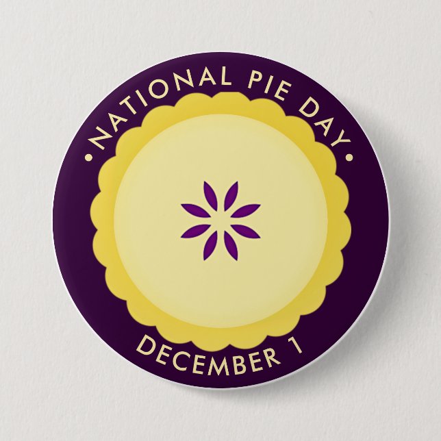 National Pie Day, December 7.5 Cm Round Badge (Front)