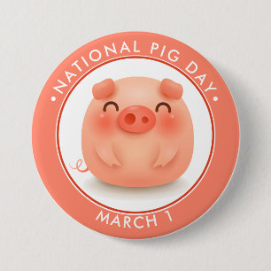 National Pig Day 7.5 Cm Round Badge