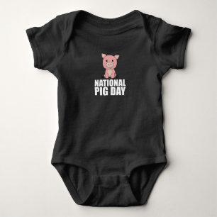 National Pig Day Cute Pig For Pig Day Baby Bodysuit