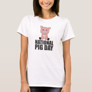 National Pig Day Cute Pig For Pig Day T-Shirt