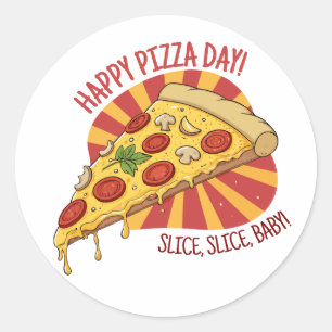 National Pizza Day Classic Round Sticker