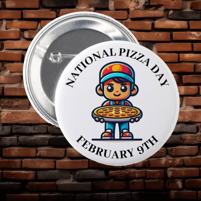 National Pizza Day February 9th  6 Cm Round Badge (Creator Uploaded)