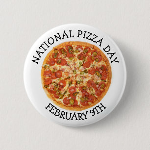 National Pizza Day February 9th Holiday Button