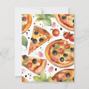 National Pizza Week B - Watercolors Holiday Card