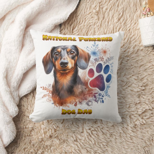 National Purebred Dog Day Celebration Artwork  Cushion (Blanket)