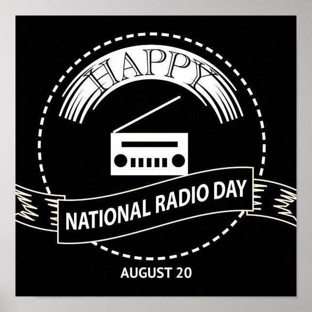 National Radio Day Sign and Badge Poster (Front)