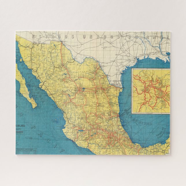 National Railroads of Mexico Map Jigsaw Puzzle (Horizontal)