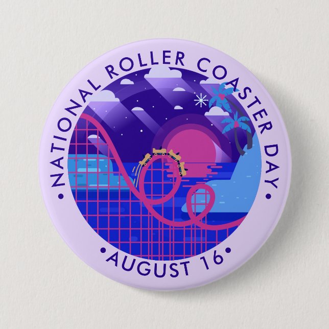 National Roller Coaster Day 7.5 Cm Round Badge (Front)