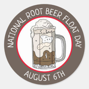 National Root Beer Float Day August 6th Classic Round Sticker