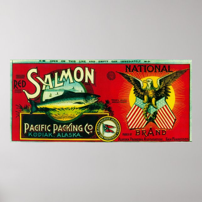 National Salmon Can LabelKodiak, AK Poster (Front)