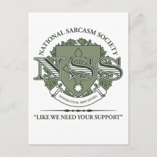 National Sarcasm Society Postcard