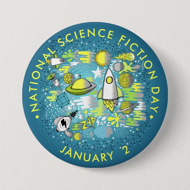 National Science Fiction Day 7.5 Cm Round Badge (Front)