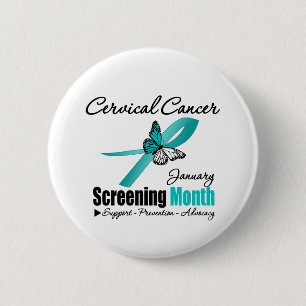 National Screening January Month - Cervical Cancer 6 Cm Round Badge