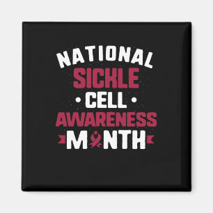 National Sickle Cell Awareness Month Burgundy Ribb Magnet