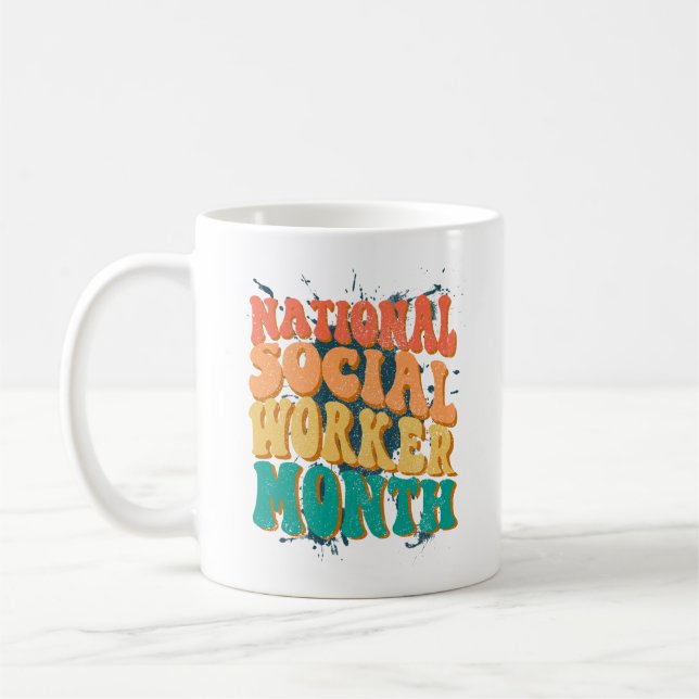 National Social Worker Month, Support Retro Coffee Mug (Left)