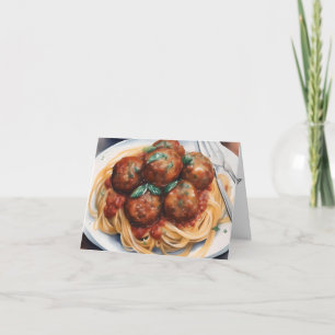 National Spaghetti Day C - January 4 - Watercolor  Card