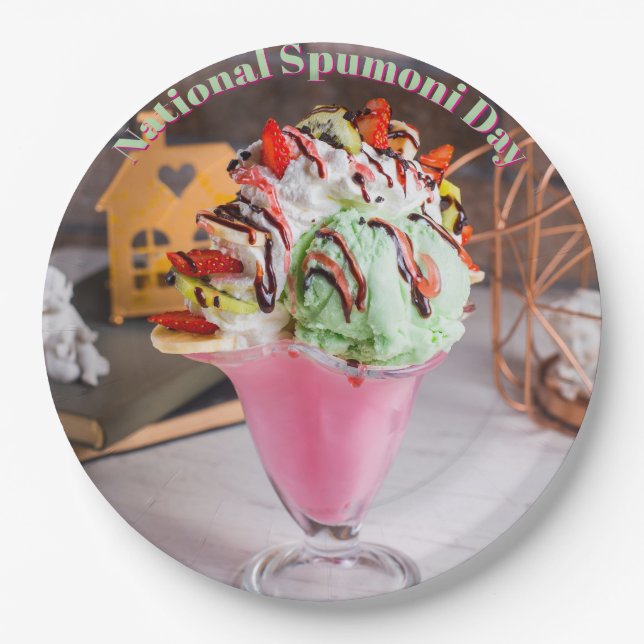 National Spumoni Day Paper Plate (Front)