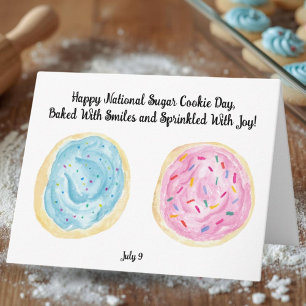 National Sugar Cookie Day with Pink and Blue Frost Card