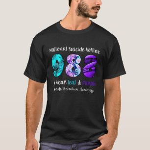 National Suicide Hotline 988 We Wear Teal And Purp T-Shirt