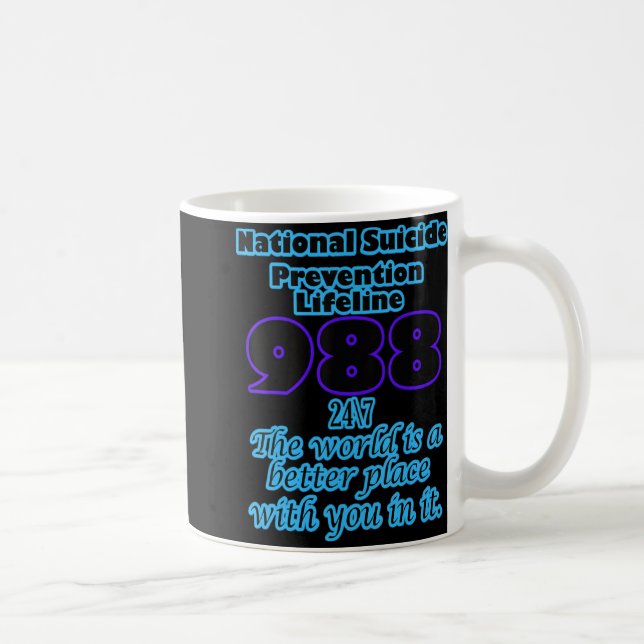 National Suicide Prevention Lifeline 988  Coffee Mug (Right)