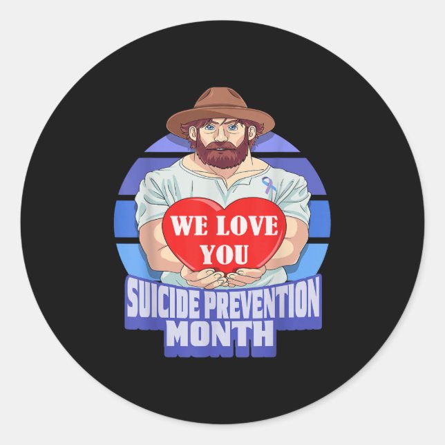 National Suicide Prevention Month Concerned Dad Lo Classic Round Sticker (Front)