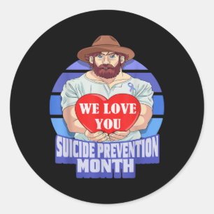 National Suicide Prevention Month Concerned Dad Lo Classic Round Sticker