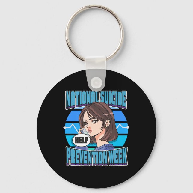 National Suicide Prevention Week Support Mental He Key Ring (Front)
