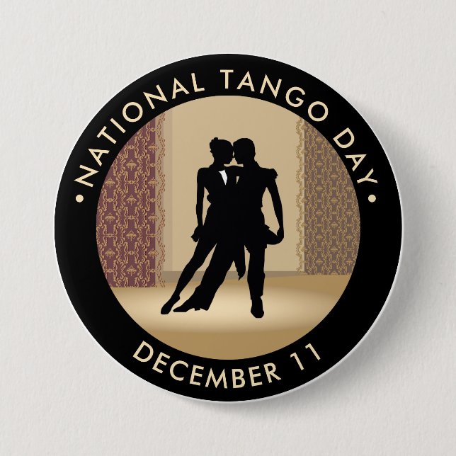 National Tango Day, dancers 7.5 Cm Round Badge (Front)