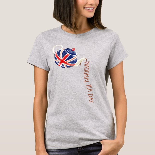 National Tea Day, Union Jack Teapot T-Shirt (Front)