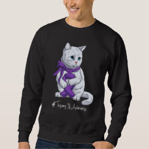 National Trisomy 18 Awareness Month Purple Ribbon  Sweatshirt